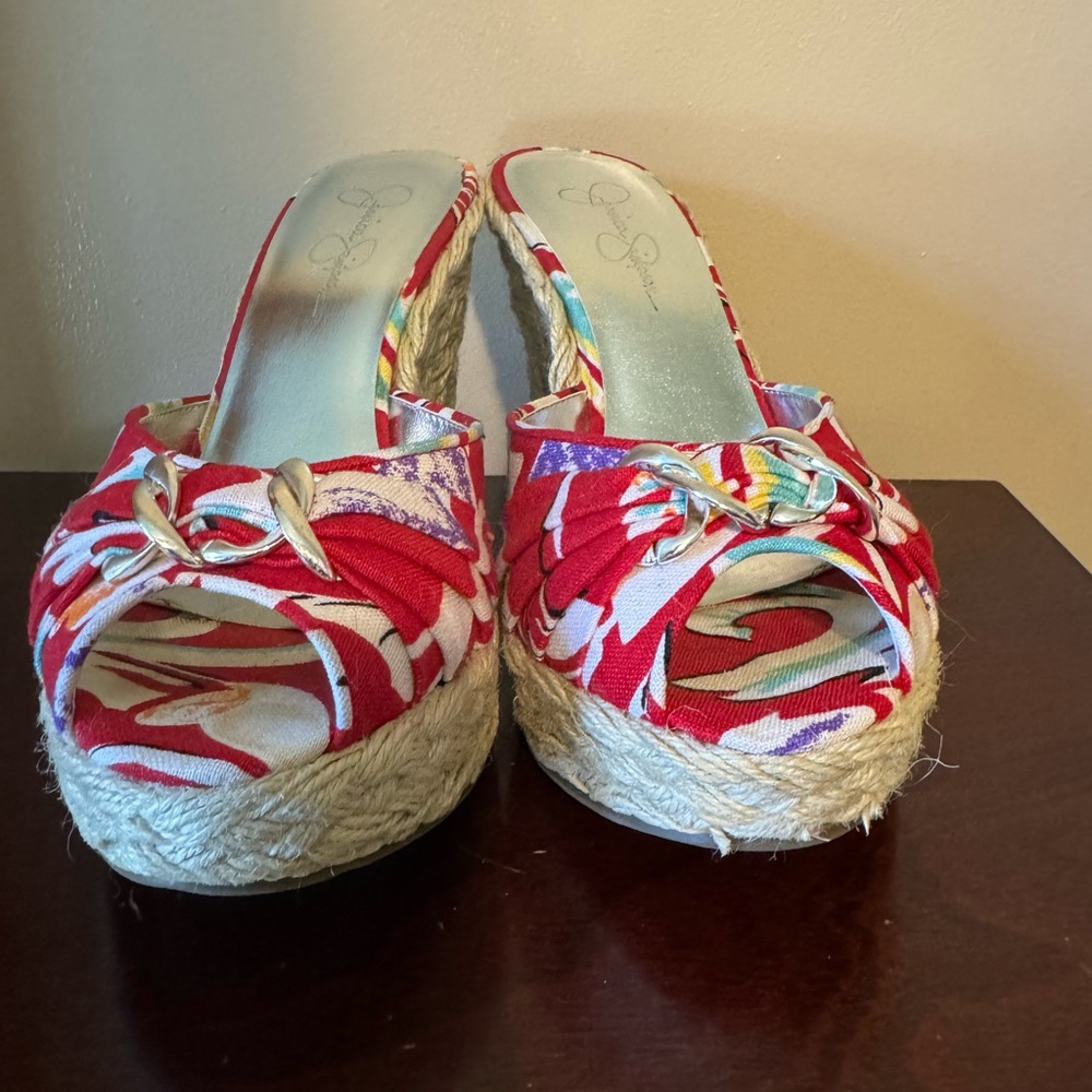 Jessica Simpson platform sandals red Maui